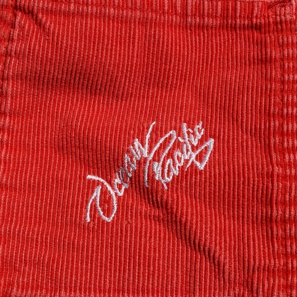 Rare Vintage Op/Ocean Pacific Orange Corduroy Dolphin/Track Shorts, Size Medium - Picture 2 of 7